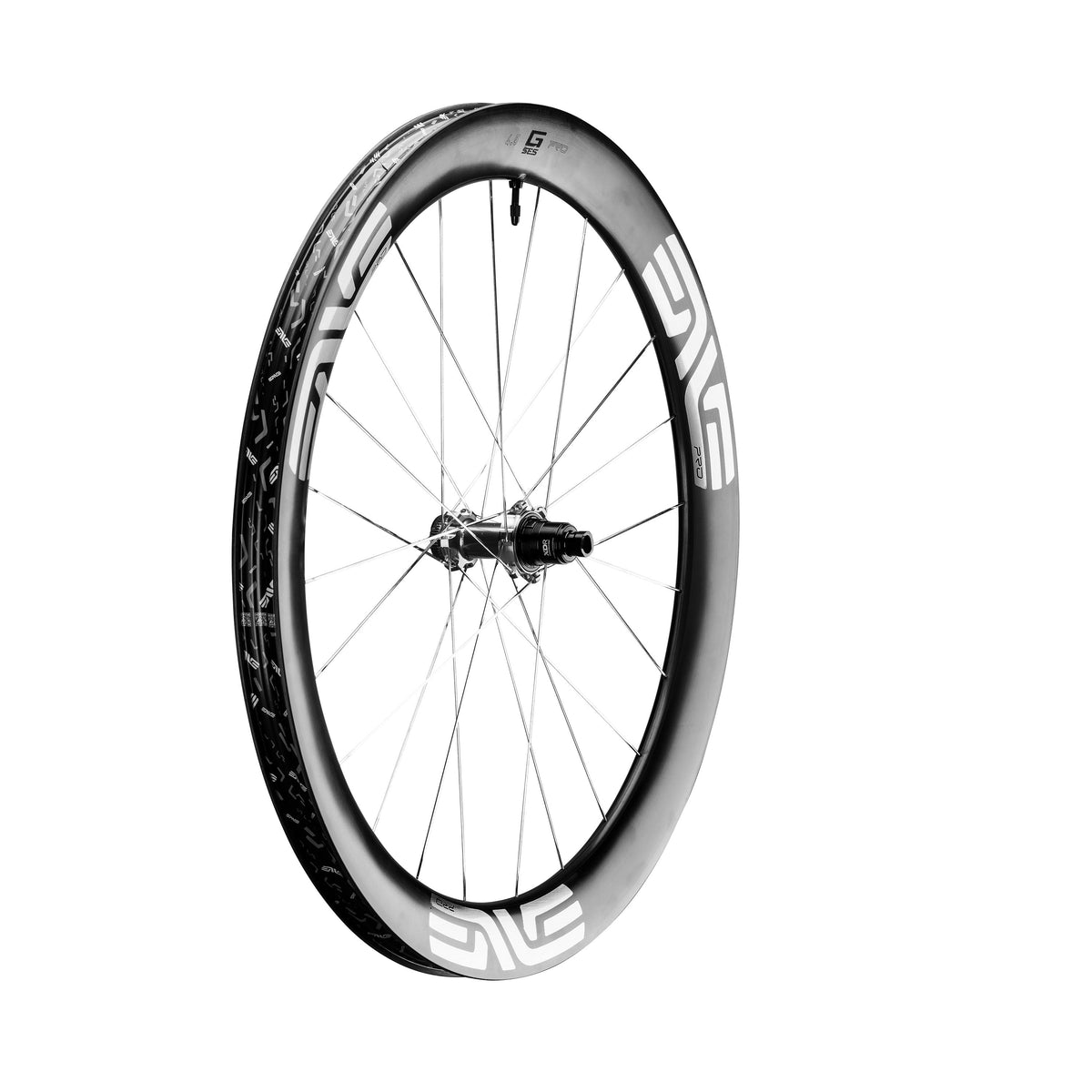 ENVE G SES 4.5 PRO, stříbrné nápisy, zadní kolo šikmo #Barva nápisů_Stříbrné
