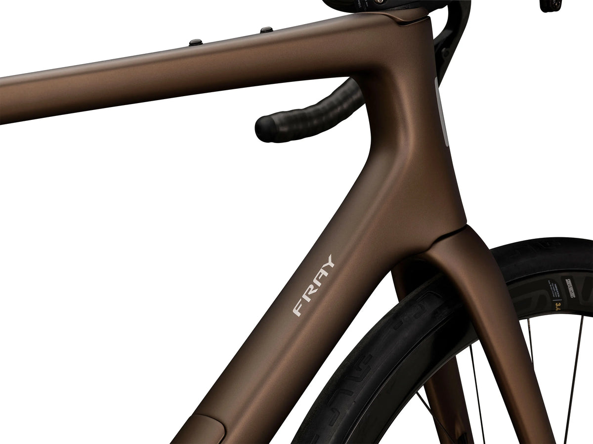 ENVE Fray, Toffee Brown, detail hlavové trubky a vidlice #Barva_Toffee Brown