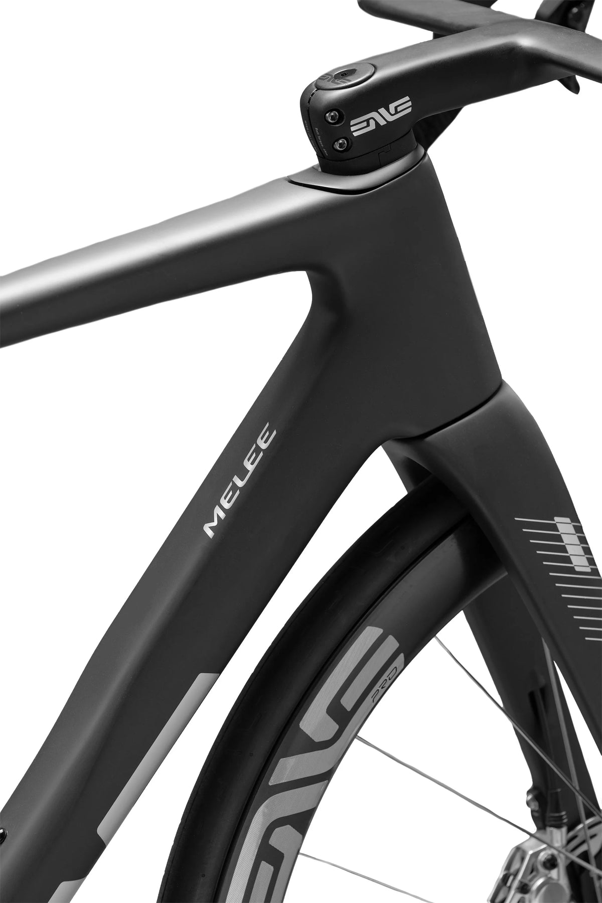 ENVE Melee v2, UL Black, detail hlavové trubky #Barva_UL Black