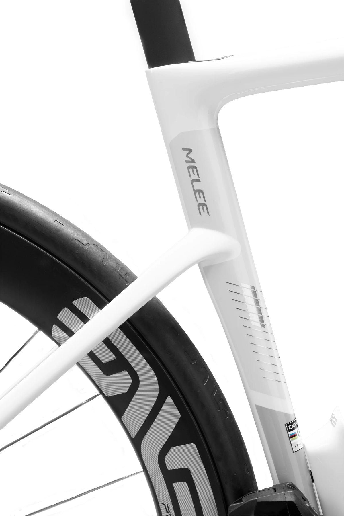 ENVE Melee v2, White Lightning, detail sedlové trubky #Barva_White Lightning
