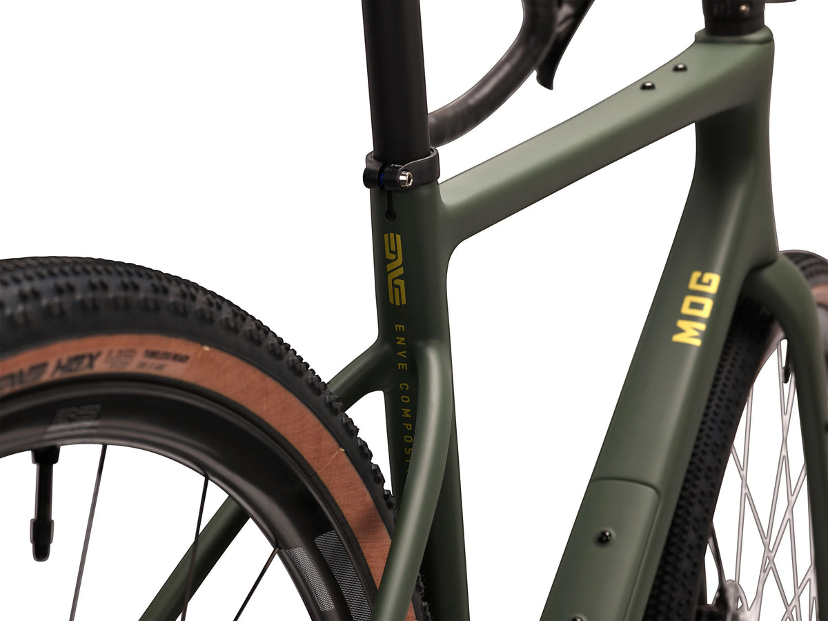 ENVE MOG, Recon Green, detail sedlové trubky #Barva_Recon Green