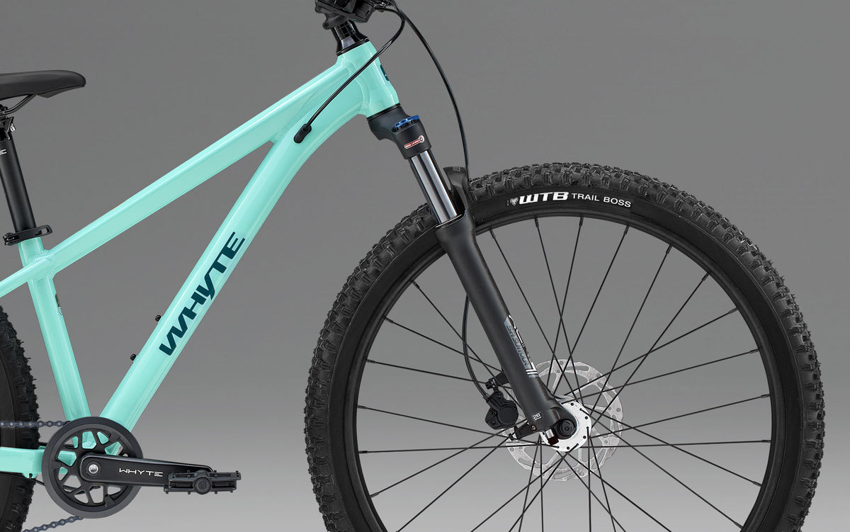 Whyte Secta 26 MX, Aqua, detail vidlice