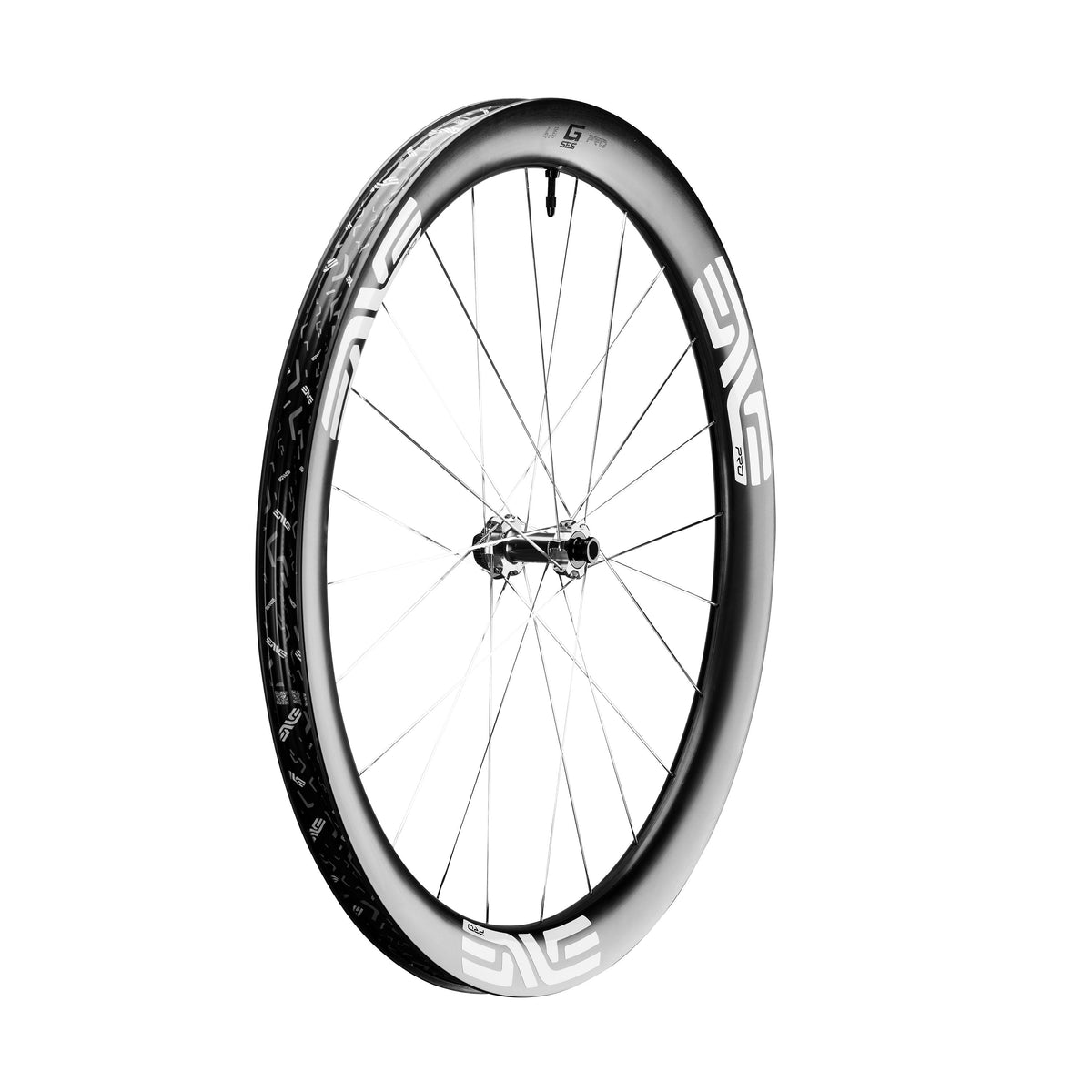 ENVE G SES 4.5 PRO, bílé nápisy, přední kolo šikmo #Barva nápisů_Bílé