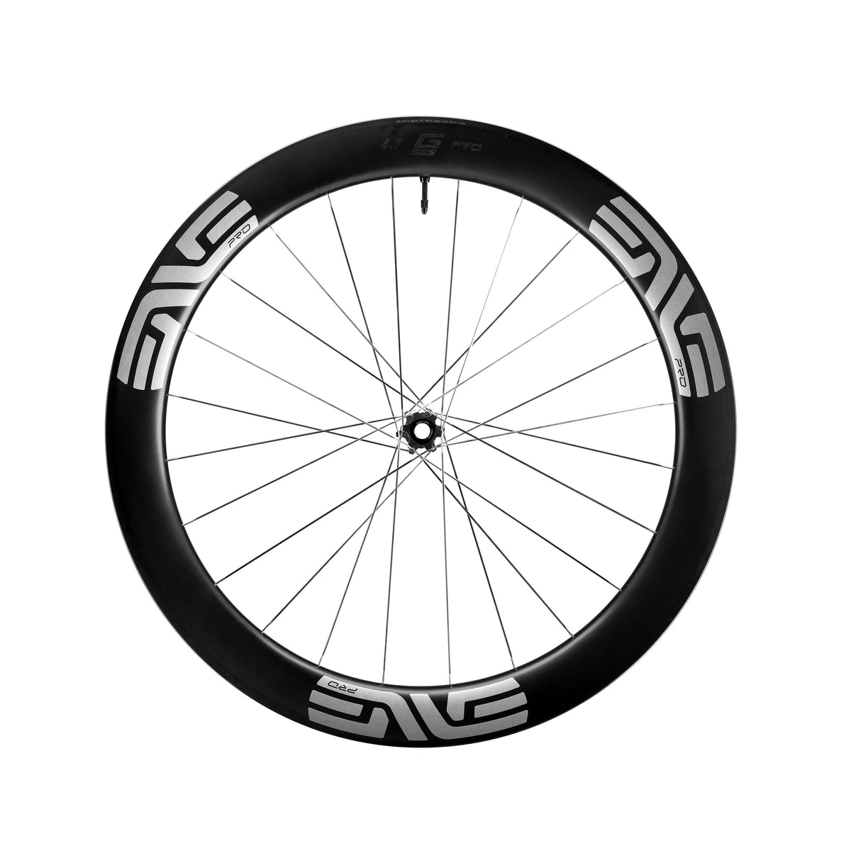 ENVE G SES 6.7 PRO, stříbrné nápisy, přední kolo z boku #Barva nápisů_Stříbrné