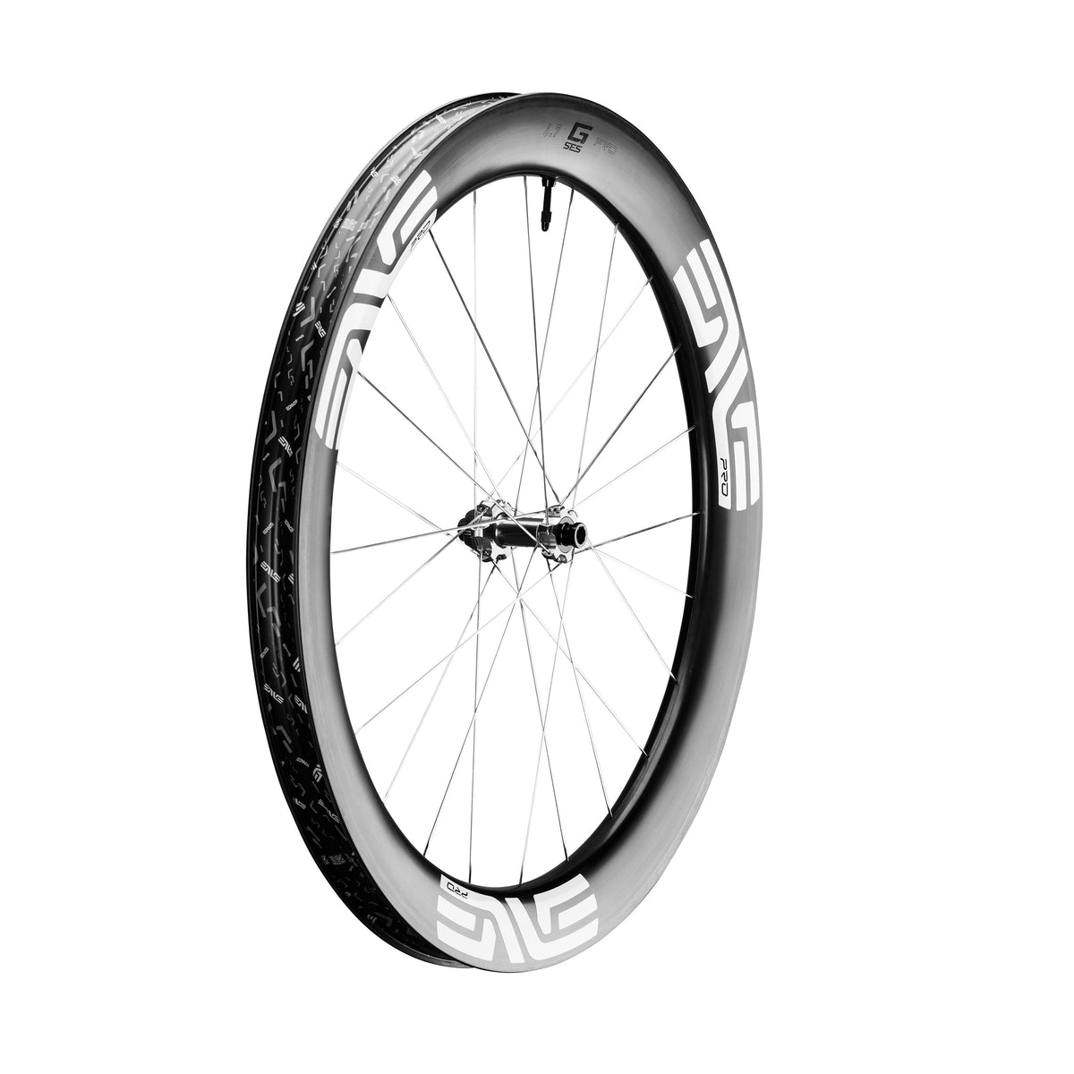 ENVE G SES 6.7 PRO, bílé nápisy, přední kolo šikmo #Barva nápisů_Bílé