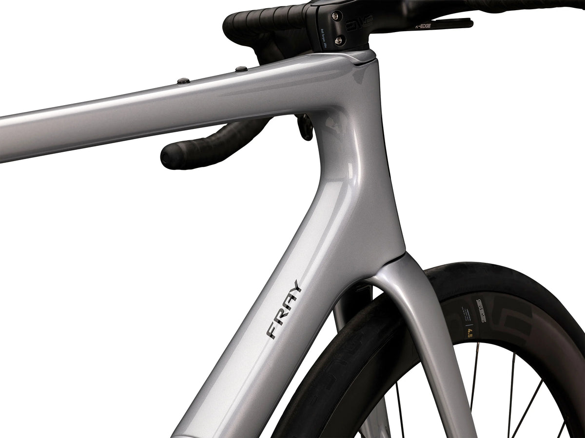 ENVE Fray, GT Silver, detail hlavové trubky a vidlice #Barva_GT Silver