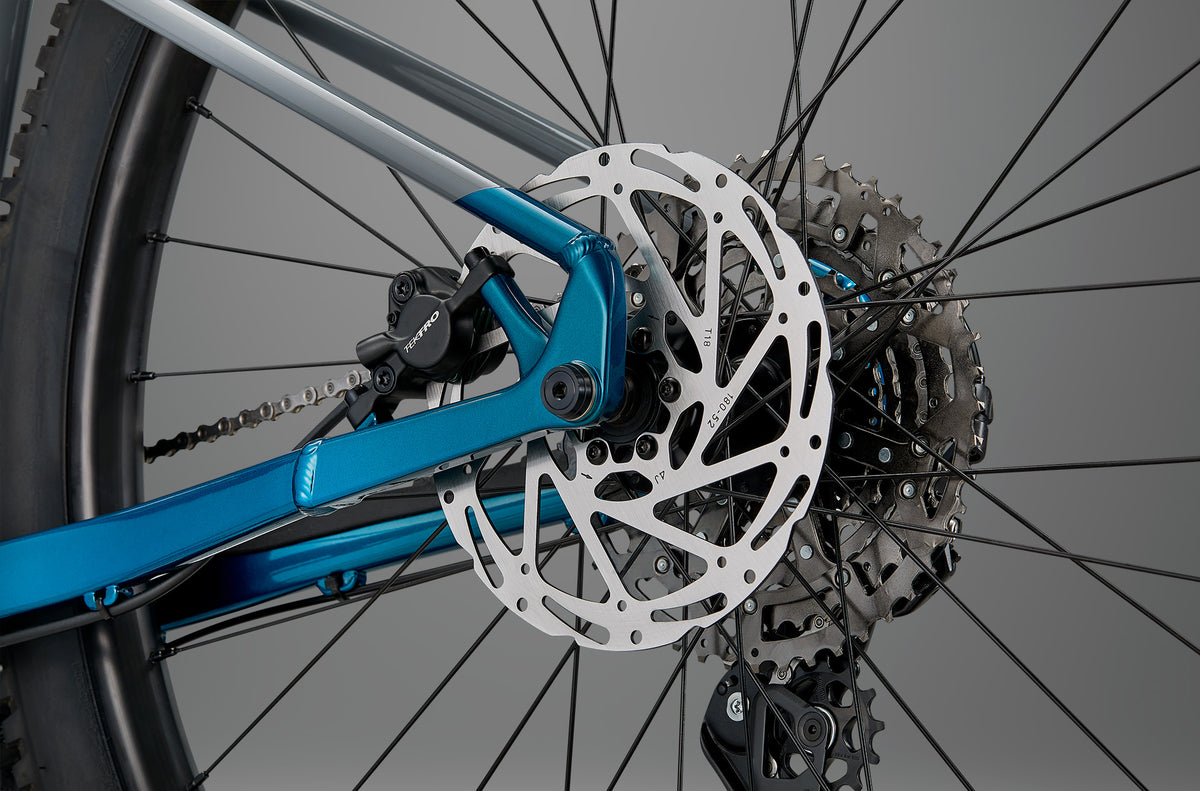 Whyte Secta S, Aqua storm, detail zadní brzdy